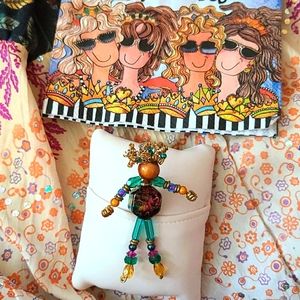 Curly Hair Figure Pin